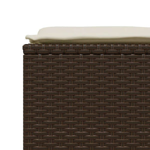 Gartenhocker mit Kissen, 4er Set, Braun Rattan