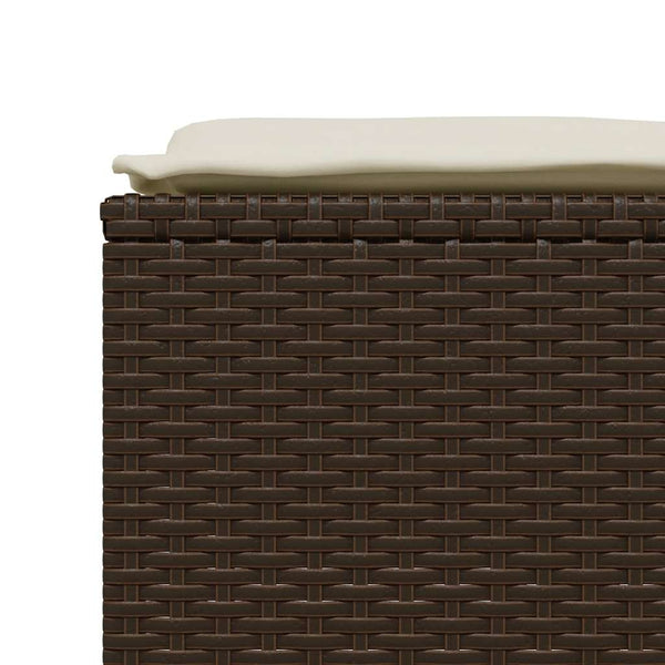 Gartenhocker mit Kissen, 4er Set, Braun Rattan