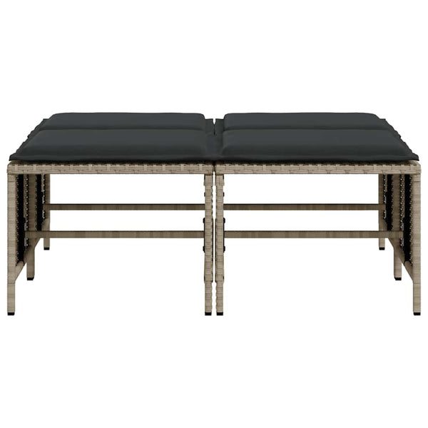 Gartenhocker mit Kissen, 4er Set