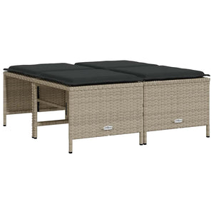 Gartenhocker mit Kissen, 4er Set