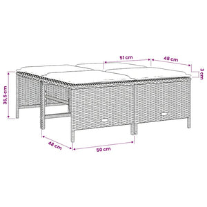 Gartenhocker mit Kissen, 4er Set