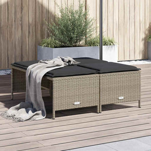 Gartenhocker mit Kissen, 4er Set