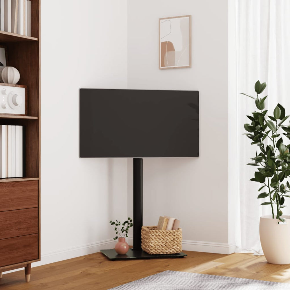 vidaXL Meuble TV d'angle avec 1 étagère pour 32-65 pouces Noir