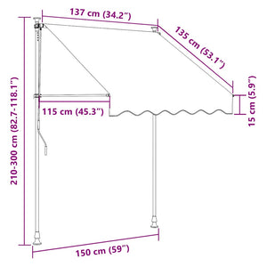 Einziehbare Markise Anthrazit 150x150 cm