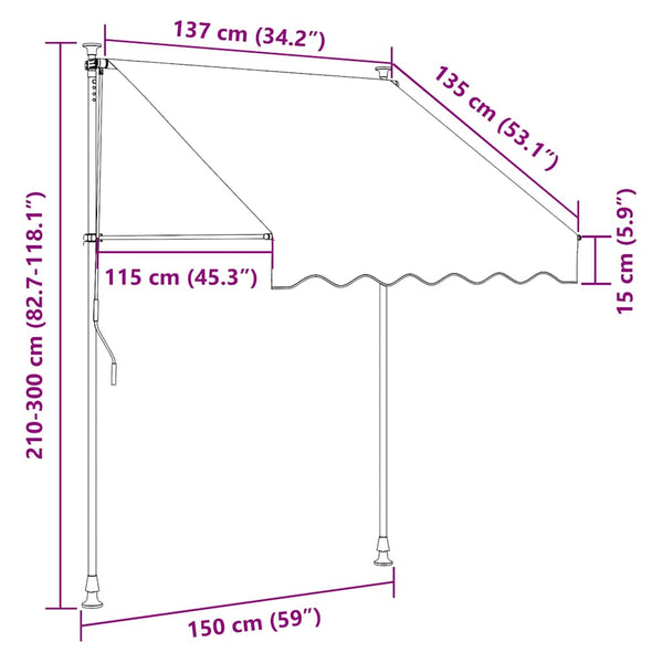 Einziehbare Markise Anthrazit 150x150 cm