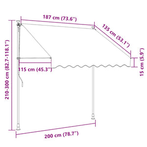 Einziehbare Markise Anthrazit 200x150 cm