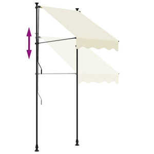 Einziehbare Markise Creme 100x150 cm