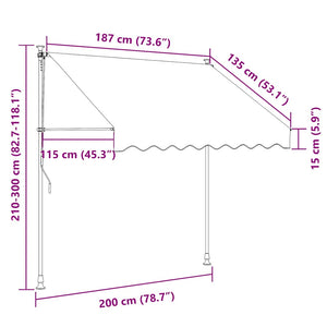 Einziehbare Markise Creme 200x115 cm