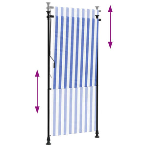 Blau-Weißes Außenrollo 100x270 cm
