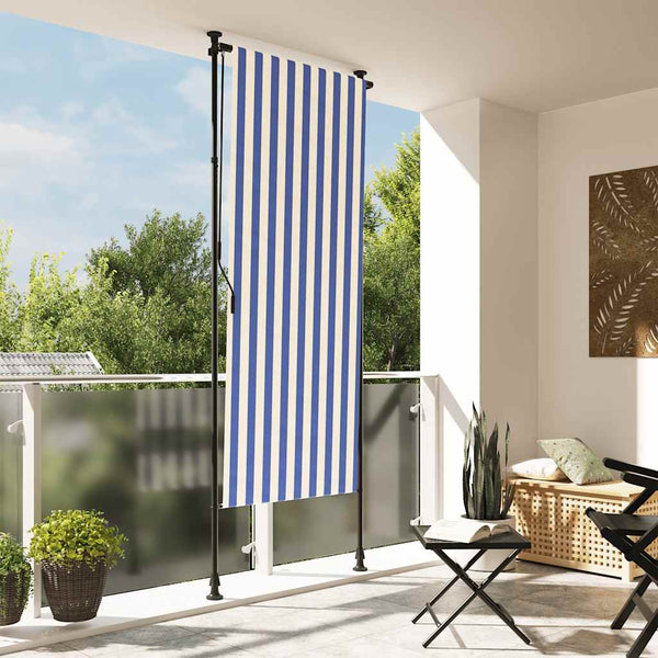 Blau-Weißes Außenrollo 100x270 cm