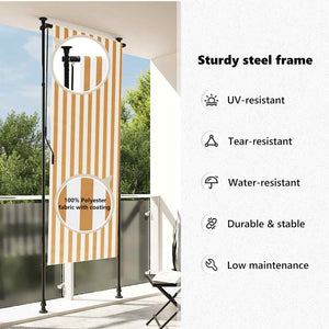 Orange-Weißes Außenrollo 120x270 cm