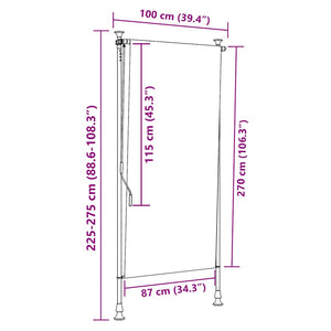 Gelb-Weißes Außenrollo 100x270 cm