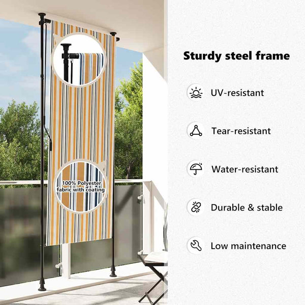 Gelb-Weißes Außenrollo 100x270 cm