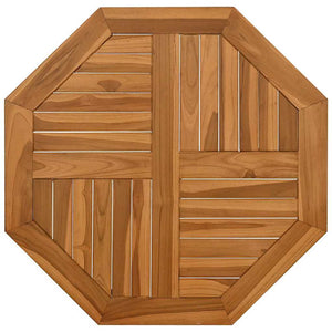 Teak Tischplatte 70x70 Achteckig