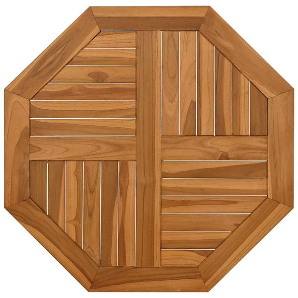 Teak Tischplatte 70x70 Achteckig
