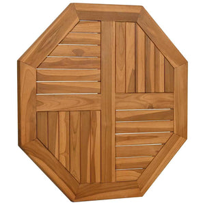 Teak Tischplatte 70x70 Achteckig