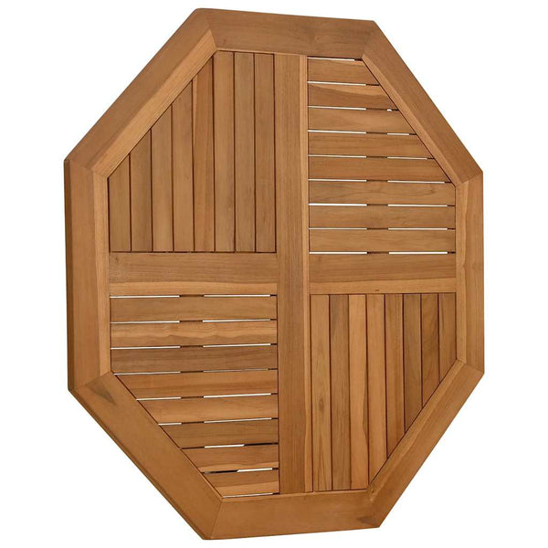 Teak Tischplatte 90x90 cm Achteck Massivholz