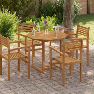 Teak Tischplatte 90x90 cm Achteck Massivholz