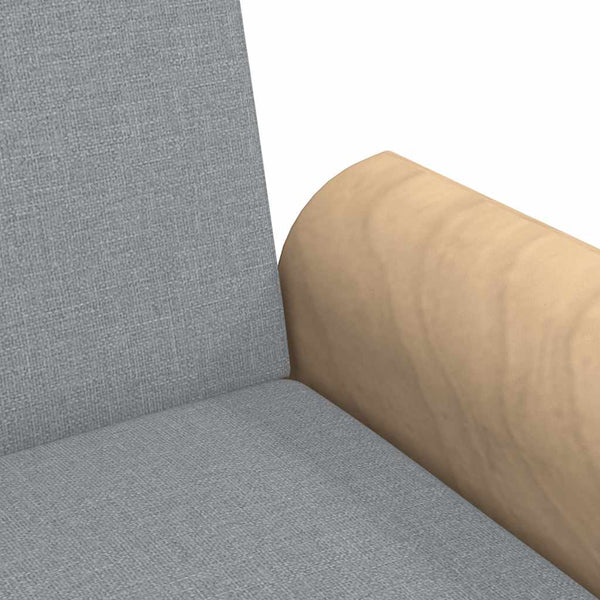 Schlafsofa 2-Sitzer Hellgrau Samt mit Hocker