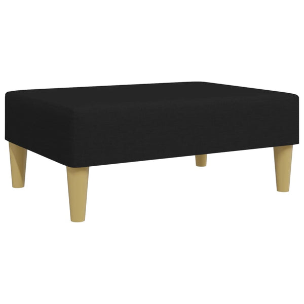 Schlafsofa 2-Sitzer Samt mit Hocker Schwarz