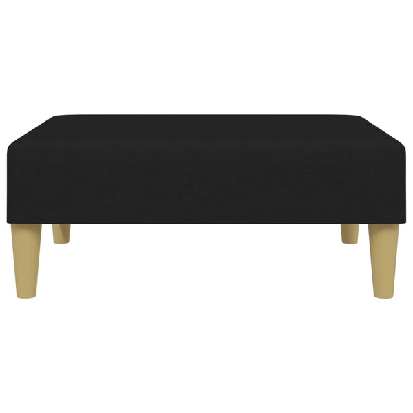 Schlafsofa 2-Sitzer Samt mit Hocker Schwarz