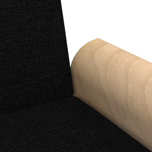 Schlafsofa 2-Sitzer Samt mit Hocker Schwarz