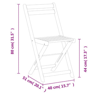 vidaXL Chaises de bistrot pliantes 8 pcs. Bois d'acacia massif