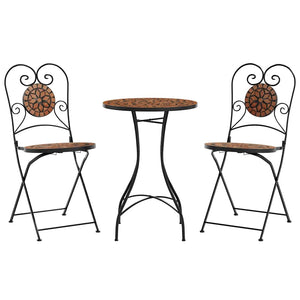 vidaXL Ensemble de bistrot mosaïque terracotta fer et céramique