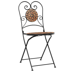 vidaXL Ensemble de bistrot mosaïque terracotta fer et céramique