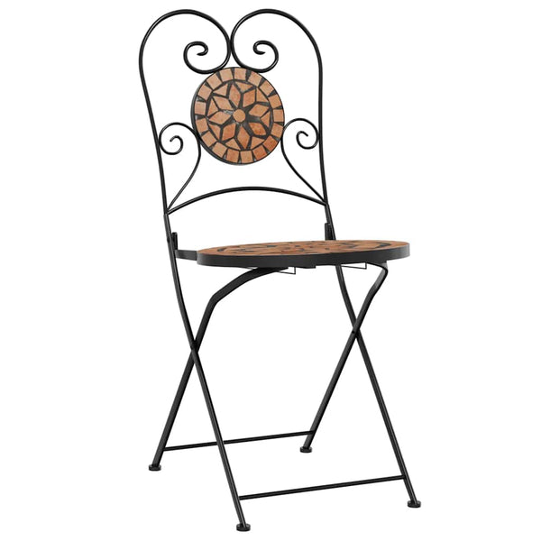 vidaXL Ensemble de bistrot mosaïque terracotta fer et céramique