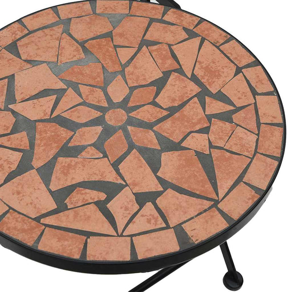 vidaXL Ensemble de bistrot mosaïque terracotta fer et céramique