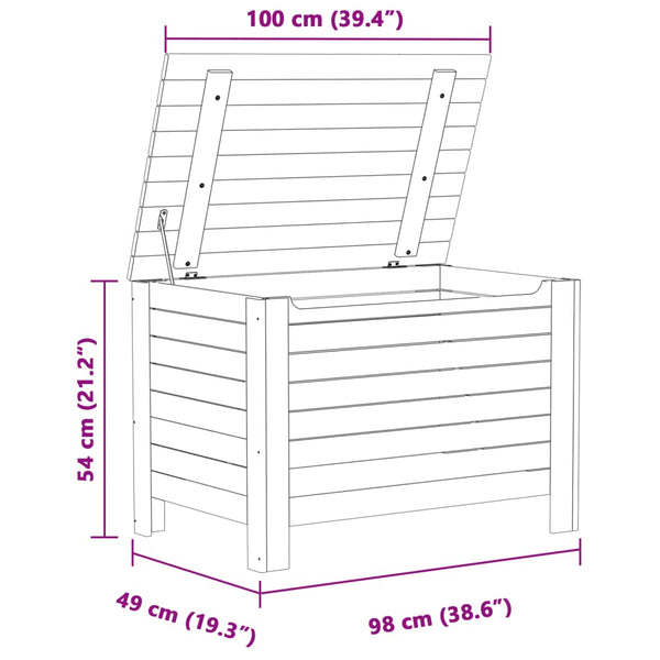 Weiße Kiefernholz Truhe RANA 100 cm