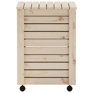 Wäschekorb Kiefer Massivholz mit Rollen 45x64 cm