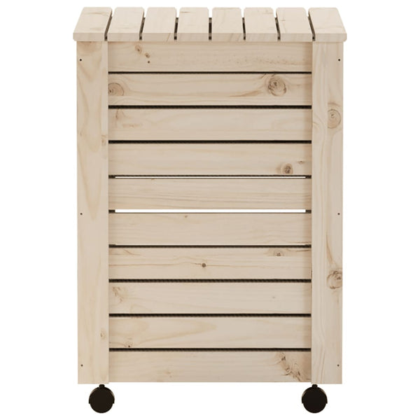 Wäschekorb Kiefer Massivholz mit Rollen 45x64 cm