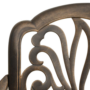 vidaXL Salon de jardin 5 pcs en fonte d'aluminium Bronze