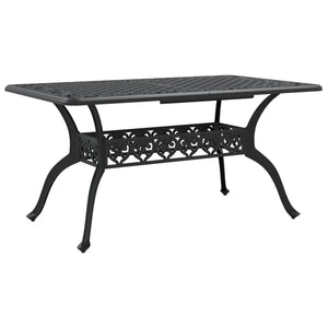 vidaXL Salle à manger de jardin 5 pcs en fonte d'aluminium noire