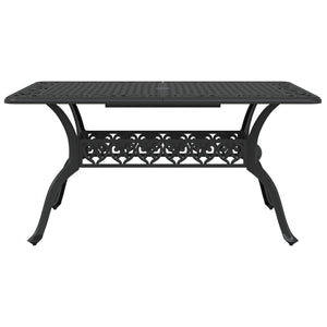 vidaXL Salle à manger de jardin 5 pcs en fonte d'aluminium noire