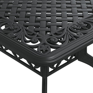 vidaXL Salle à manger de jardin 5 pcs en fonte d'aluminium noire