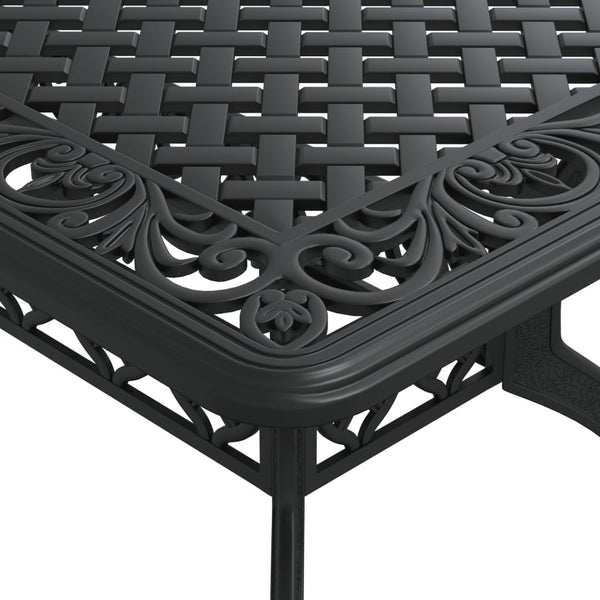 vidaXL Salle à manger de jardin 5 pcs en fonte d'aluminium noire