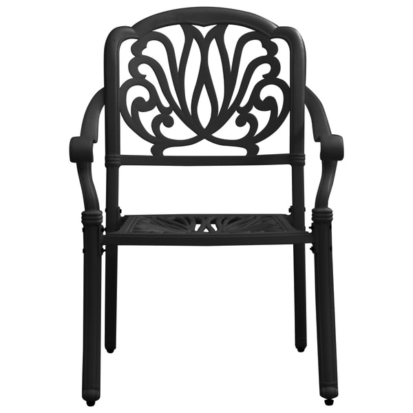 vidaXL Salle à manger de jardin 5 pcs en fonte d'aluminium noire