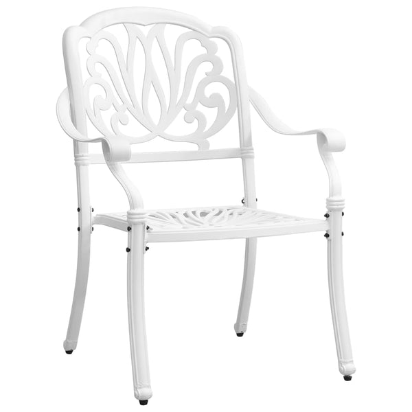 vidaXL Ensemble de salle à manger de jardin 5 pcs Blanc Aluminium moulé