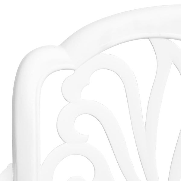 vidaXL Ensemble de salle à manger de jardin 5 pcs Blanc Aluminium moulé