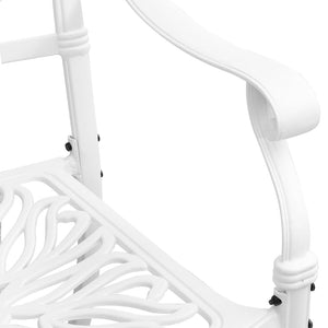 vidaXL Ensemble de salle à manger de jardin 5 pcs Blanc Aluminium moulé