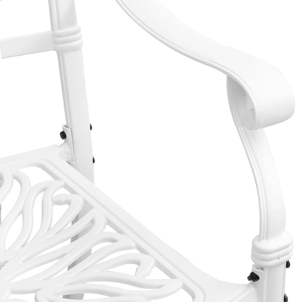 vidaXL Ensemble de salle à manger de jardin 5 pcs Blanc Aluminium moulé