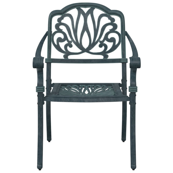 vidaXL Ensemble de salle à manger de jardin 5 pcs Vert Fonte d'aluminium