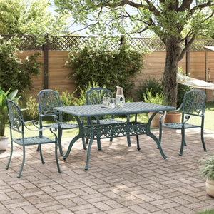 vidaXL Ensemble de salle à manger de jardin 5 pcs Vert Fonte d'aluminium