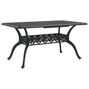 vidaXL Ensemble de salle à manger de jardin 7 pièces en aluminium moulé noir