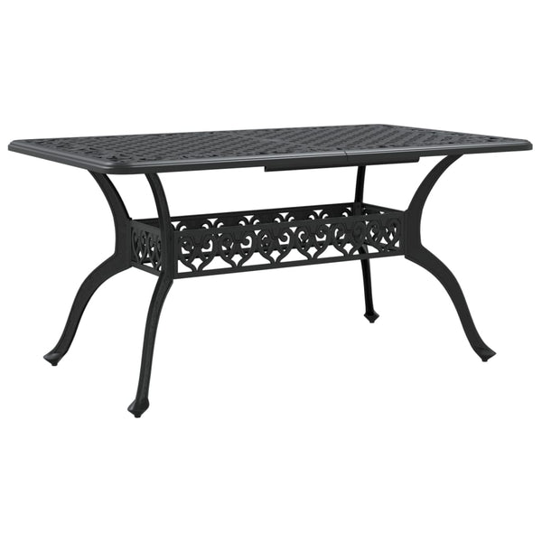 vidaXL Ensemble de salle à manger de jardin 7 pièces en aluminium moulé noir
