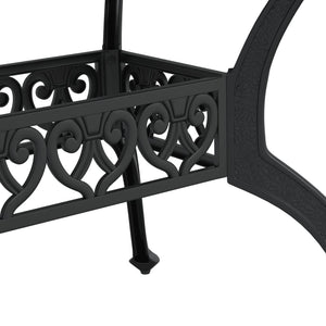 vidaXL Ensemble de salle à manger de jardin 7 pièces en aluminium moulé noir