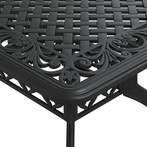 vidaXL Ensemble de salle à manger de jardin 7 pièces en aluminium moulé noir